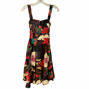 Eva Rose Retro 50s Floral Fit & Flare Swing Dress Pockets M